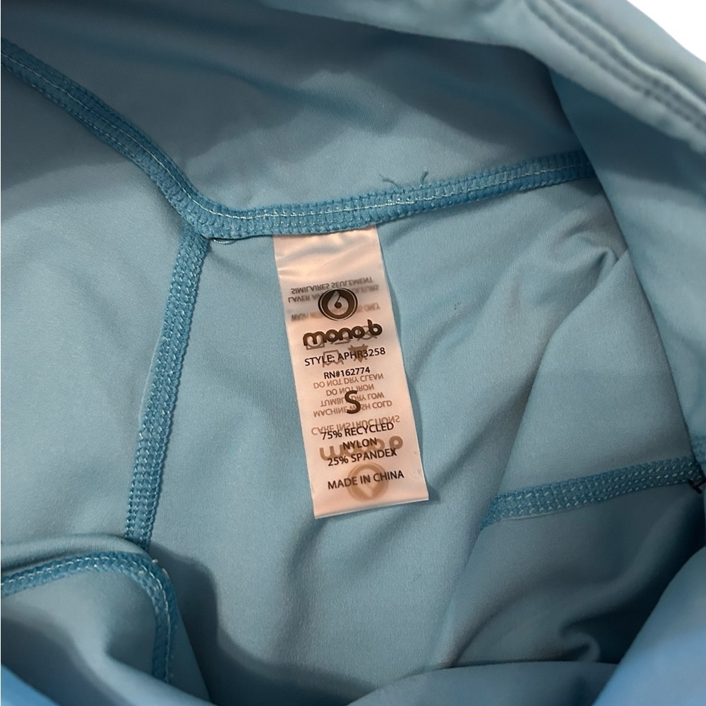 New MONO B Women’s Contour Seam Flared Leggings Color Blue Jay Size Small NWT - Picture 7 of 11